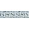 Carrara White Marble Polished Greek Key Border w / Blue Gray Dots