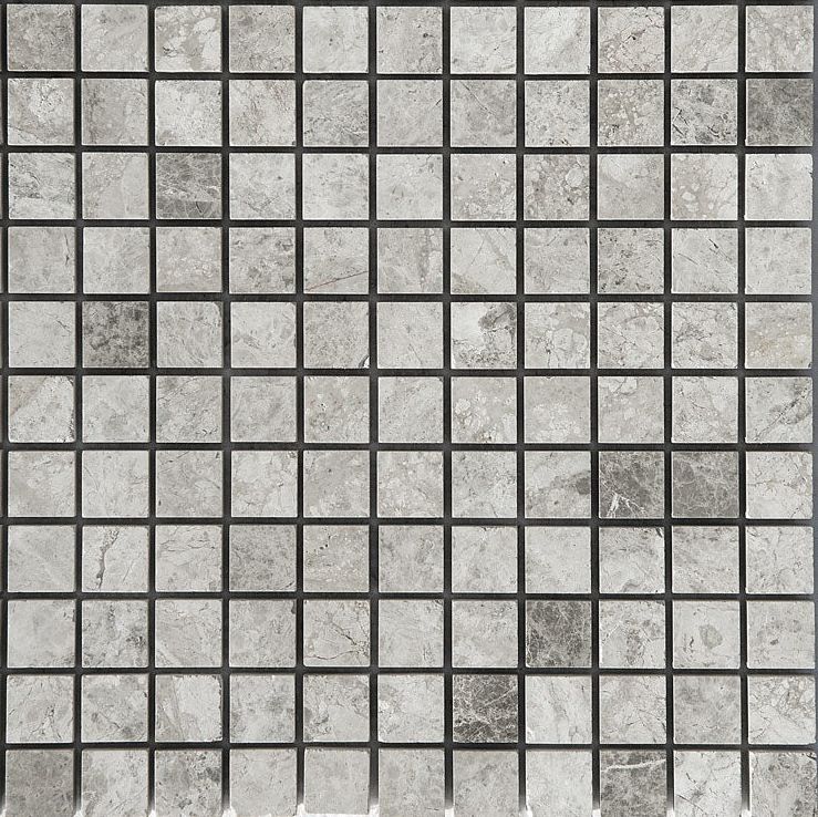 1 X 1 Tundra Gray (Atlantic Gray) Marble Honed Mosaic Tile-Marble Mosaic-American Tile Depot