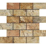 2 X 4 Scabos Travertine Polished Brick Mosaic Tile