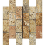 2 X 4 Scabos Travertine Polished Brick Mosaic Tile