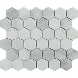 Bianco Venatino (Bianco Mare) Marble Honed 2" Hexagon Mosaic Tile