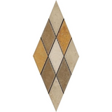 3 X 6 Mixed Travertine Diamond / Rhomboid Honed & Beveled Mosaic Tile