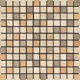 1 X 1 Mixed Travertine Tumbled Mosaic Tile