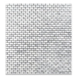 Carrara White Marble Honed Baby Brick Mosaic Tile