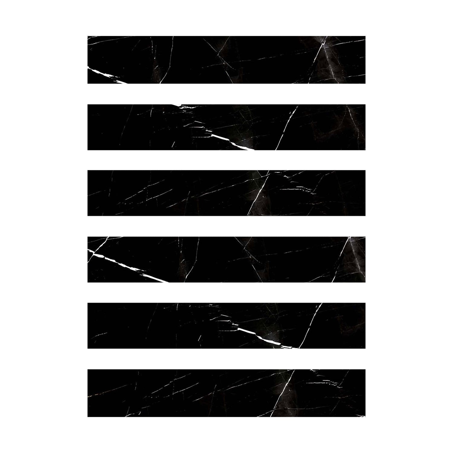 2 X 12 Black Marquina Marble Honed Tile