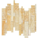 Honey Onyx Polished Random Strip Mosaic Tile