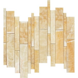 Honey Onyx Polished Random Strip Mosaic Tile