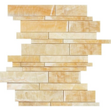 Honey Onyx Polished Random Strip Mosaic Tile