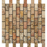 1 X 2 Scabos Travertine Polished Brick Mosaic Tile