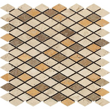 Mixed Travertine 1" Diamond Tumbled Mosaic Tile