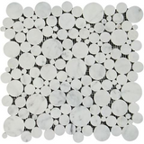 Oriental White / Asian Statuary Marble Polished Bubbles Mosaic Tile