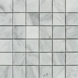 2 X 2 Bianco Venatino (Bianco Mare) Marble Polished Mosaic Tile