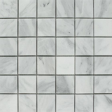 2 X 2 Bianco Venatino (Bianco Mare) Marble Honed Mosaic Tile