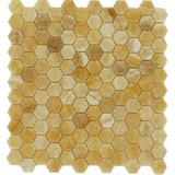 Honey Onyx Polished 1'' Hexagon Mosaic Tile