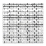 1 X 2 Carrara White Marble Honed Brick Mosaic Tile