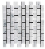 1 X 2 Carrara White Marble Polished Brick Mosaic Tile