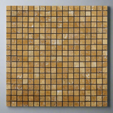 5/8 X 5/8 Gold / Yellow Travertine Tumbled Mosaic Tile