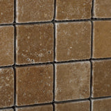 2 X 2 Noce Travertine Tumbled Mosaic Tile