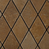 Noce Travertine 2 X 4 Tumbled Diamond Mosaic Tile