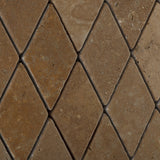 Noce Travertine 2 X 4 Tumbled Diamond Mosaic Tile