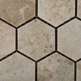 Cappuccino Marble Polished 2" Hexagon Mosaic Tile