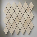 Ivory Travertine 2 X 4 Tumbled Diamond Mosaic Tile