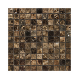 1 X 1 Emperador Dark Marble Polished Mosaic Tile