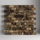 1 X 2 Emperador Dark Marble Polished Brick Mosaic Tile