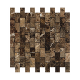 1 X 2 Emperador Dark Marble Polished Brick Mosaic Tile