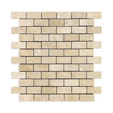 1 X 2 Durango Cream Travertine Tumbled Brick Mosaic Tile