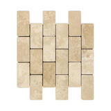 2 X 4 Durango Cream Travertine Tumbled Brick Mosaic Tile