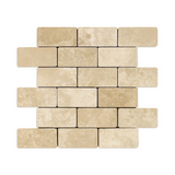 2 X 4 Durango Cream Travertine Tumbled Brick Mosaic Tile-Travertine Mosaic-American Tile Depot