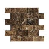 2 X 4 Emperador Dark Marble Polished Brick Mosaic Tile