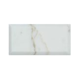 3 X 6 Calacatta Gold Marble Honed & Deep-Beveled Field Tile