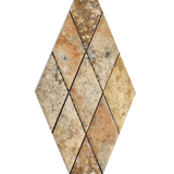 3 X 6 Scabos Travertine Diamond / Rhomboid Honed & Beveled Mosaic Tile