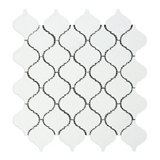 Thassos White Marble Polished Lantern Arabesque Mosaic Tile