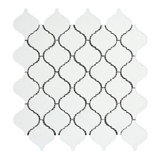 Thassos White Marble Polished Lantern Arabesque Mosaic Tile