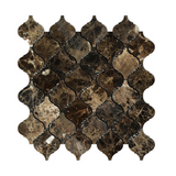 Emperador Dark Marble Polished Lantern Arabesque Mosaic Tile