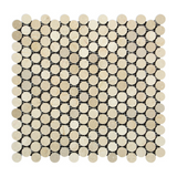 Crema Marfil Marble Polished Penny Round Mosaic Tile