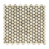 Crema Marfil Marble Honed Penny Round Mosaic Tile