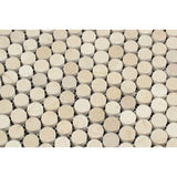 Crema Marfil Marble Polished Penny Round Mosaic Tile