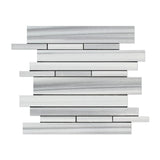 Mink Marmara Equator Marble Polished Random Strip Mosaic Tile