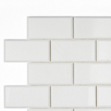 2 X 4 Thassos White Marble Polished & Beveled Brick Mosaic Tile