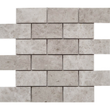 2 X 4 Tundra Gray (Atlantic Gray) Marble Honed Brick Mosaic Tile