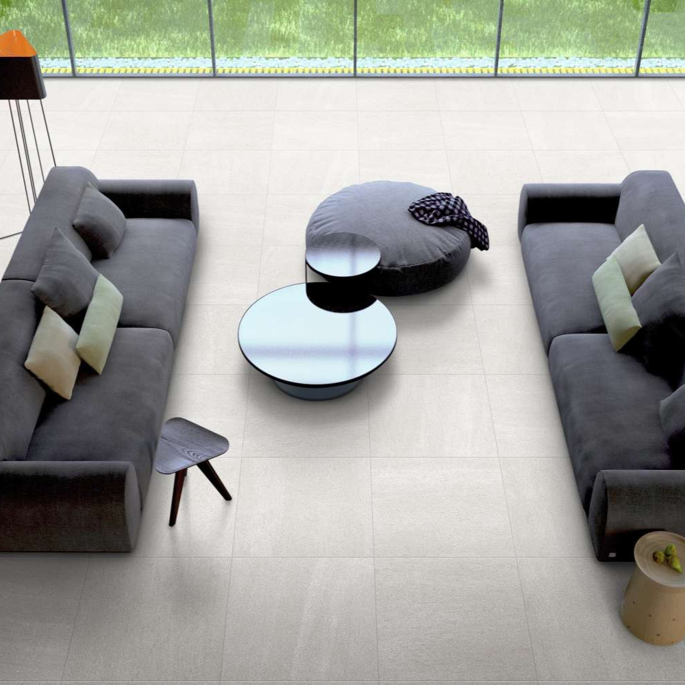 24 X 24 Basalt White Chiseled Grip & Matte Porcelain Tile