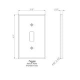 Walnut Travertine Single Toggle Switch Wall Plate / Switch Plate / Cover - Honed
