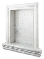 Carrara White Marble Hand-Made Custom Shampoo Niche / Shelf - LARGE - Honed-Accessories-American Tile Depot