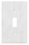 Italian Carrara White Marble Single Toggle Switch Wall Plate / Switch Plate / Cover - Polished
