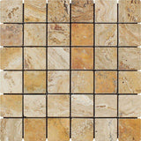 2 X 2 Valencia Travertine Tumbled Mosaic Tile