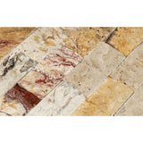 2 X 4 Valencia Travertine Split-Faced Brick Mosaic Tile